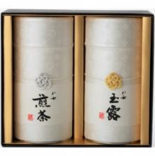 高級八女玉露・煎茶2缶詰合せ箱(各120g×2缶)